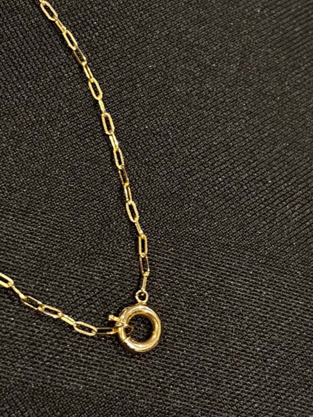 14K Solid Yellow Gold Paperclip Chain Necklace with Bolt Spring Ring Clasp 16.5" - Picture 11 of 12